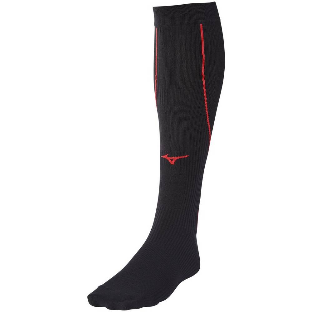 Meias Mizuno Running Compression - Homem - Pretas/Vermelhas - OCRIU4039